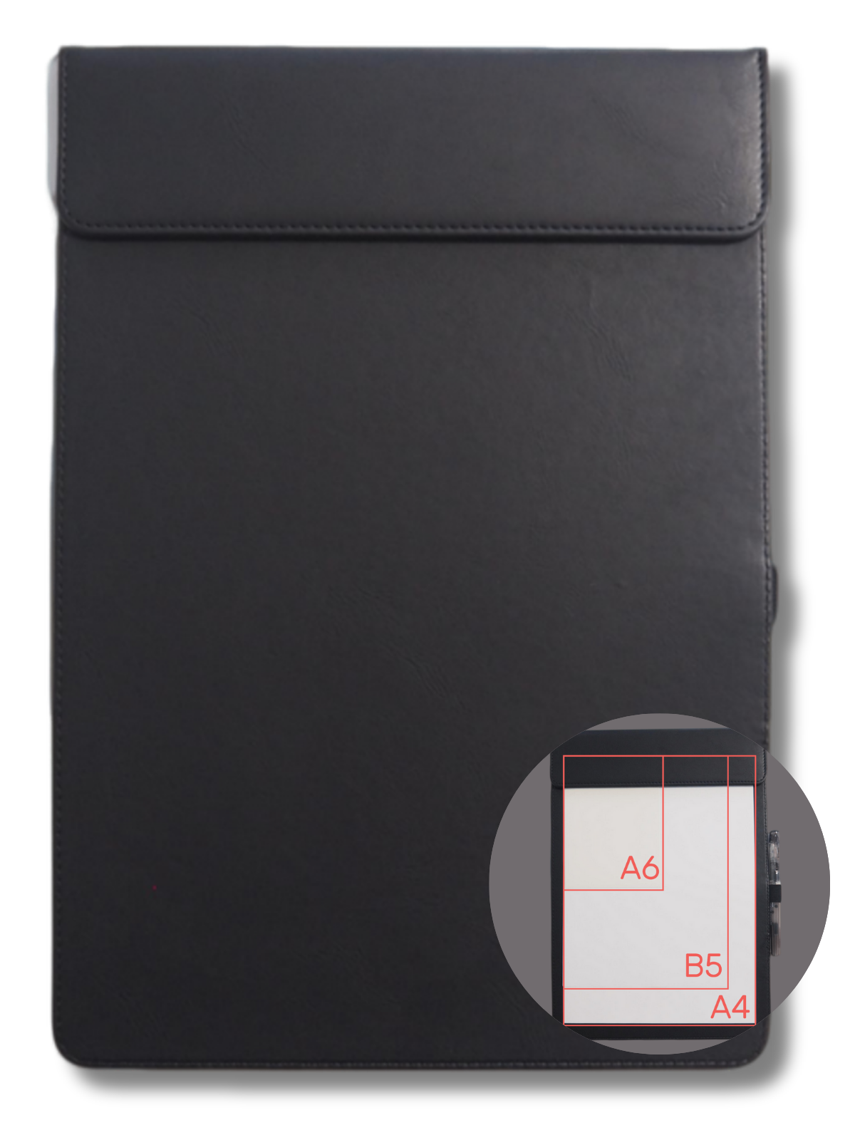 クリップボード A4サイズ PUレザー マグネット式, ビジネス 学業 ホテル ディーラー(タイプA-ブラック)