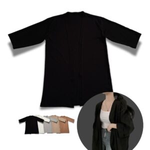 カーディガン ロング 薄手 ソリッドカラー レディース ユニセックス 春 夏 秋