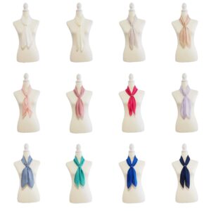 レディース スカーフ 70cm 無地 全23色 シルクタッチ ポリエステル - さらり【 スカーフリング セット】