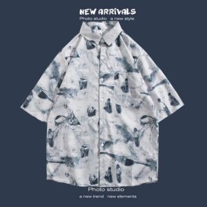 柄シャツ｜アロハシャツ｜アート柄｜1195-GR