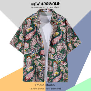 柄シャツ｜アロハシャツ｜ペイズリー柄｜2128-GN