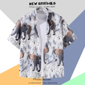 柄シャツ｜アロハシャツ｜豹柄｜2139-WT