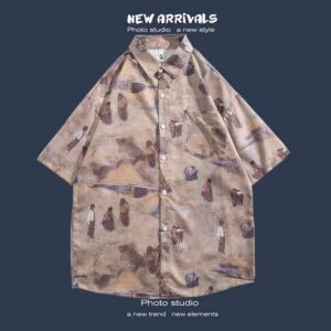 柄シャツ｜アロハシャツ｜アート柄｜1195-BR