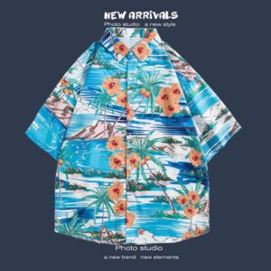 柄シャツ｜アロハシャツ｜ビーチ柄｜2113