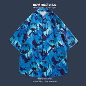 柄シャツ｜アロハシャツ｜コウモリ柄｜2107