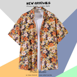 柄シャツ｜アロハシャツ｜柑橘柄｜2140-YW