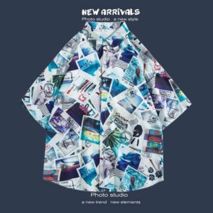 柄シャツ｜アロハシャツ｜フォトグラフ柄｜2110