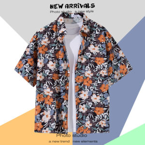 柄シャツ｜アロハシャツ｜花柄｜2140-BK